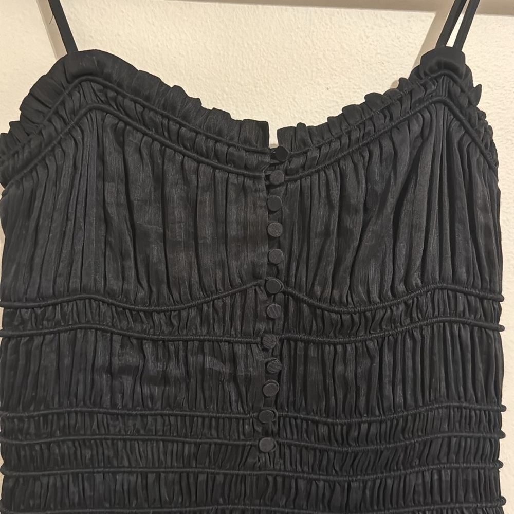 FRAME Black Corded Silk Maxi Dress - Picture 6 of 9